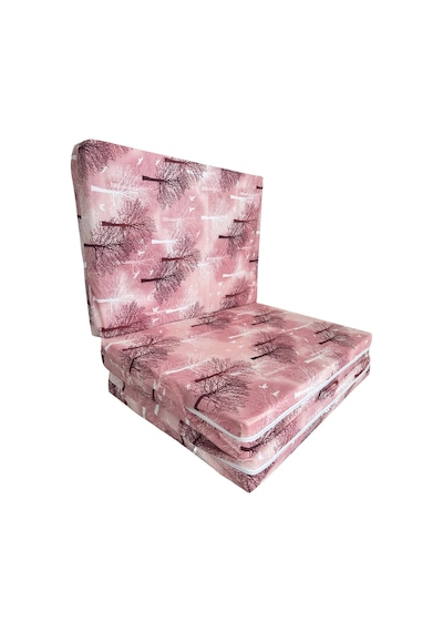 Katlanır Yer Yatağı Ve Tek Kişilik Sünger Katlanır Minder Yatak 90x190x10 Cm-pembe Ağaç