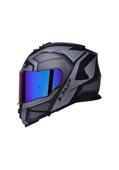 Ls2 Storm 2 Faster Full Face Motosiklet Kaskı Gökkuşağı Vizörlü Mat Titanyum