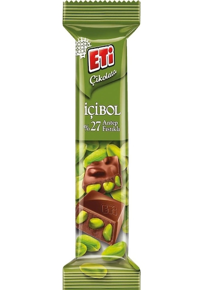 Eti İçibol % 27 Antep Fıstıklı Sütlü Çikolata 12 x 30 G