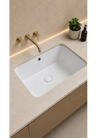 Connect Tezgahaltı Dikdörtgen Lavabo Beyaz