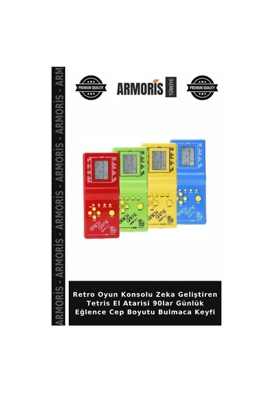 Retro Oyun Konsolu Zeka Geliştiren Tetris El Atarisi 90lar Günlük Eğlence Cep Boyutu Bulmaca Keyfi