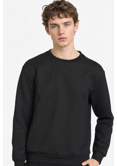 Defacto Regular Fit Bisiklet Yaka Sweatshirt F9854ax26spbk81 Siyah-bk81