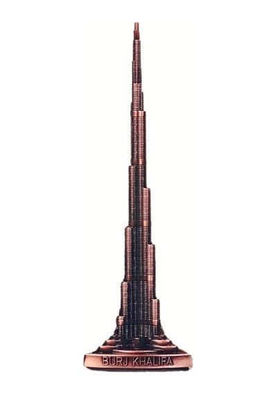 Vintage Metal Burj Khalifa Biblo Bakır 22 Cm Burç Halife