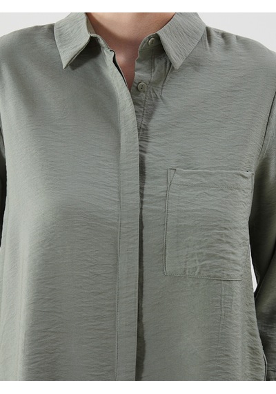 Lcwaıkıkı Classic Yeşil Loose Fit Kadın Gömlek