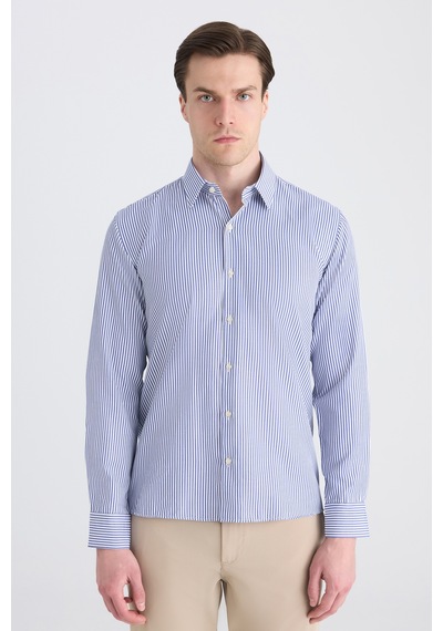 Twn Slim Fit Saks Mavi Çizgili Gömlek 5ef02hd04282m 750