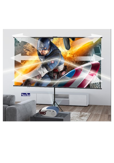 221x124 Cm Mat Beyaz-siyah Tripod Ayaklı Taşınabilir Ve Duvar Kul