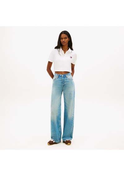Tommy Hilfiger Cropped Short Sleeve Kadın Beyaz Polo Dw0dw21363 2800324