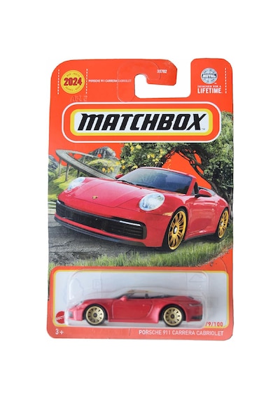 Matchbox Porsche 911 Carrera Cabriolet - Kırmızı 1/64 Yurt Dışı Uzun Kartonet - Hvk96 Kırmızı
