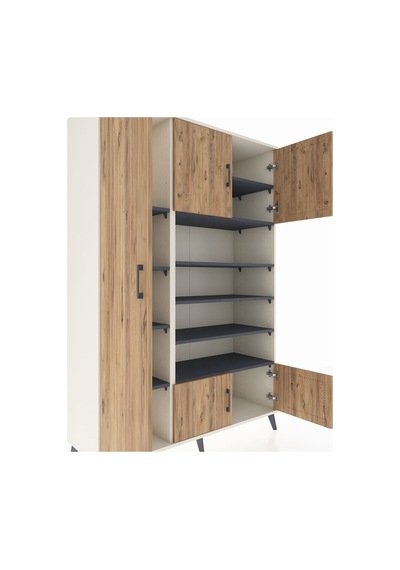Hyperion Dolap 10 Raflı 5 Kapaklı 132x44x195 Aytaşı-çam/antrasit Aytaşı
