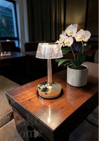 Dokunmatik Masa Gece Lambası Dokunmatik Lamba Abajur Led Şarjlı Masa Lambası Ledli Lamba Gold 21 Cm Gold