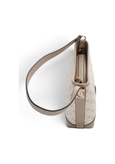 Silver & Polo Silver Polo Bej - Kum Monogram Kadın Omuz Çantası Sp1286