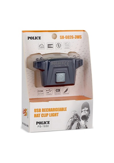 Ps-1930 Usb Şarjlı Cob Led Şapka Feneri Siyah