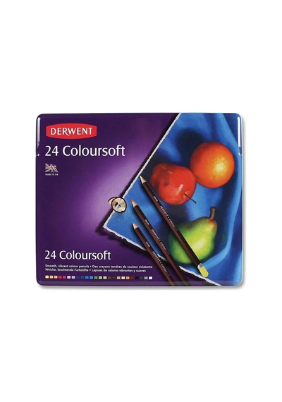 Coloursoft Kuru Boya Kalemi, 24 Renk, Teneke Kutu Diğer
