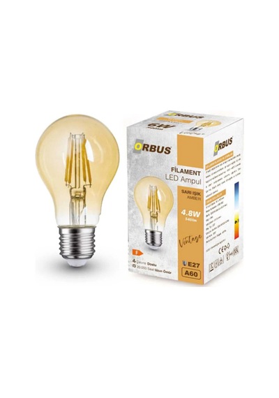 4 Adet Ampul Orbus Led Filament A60 E27 6w