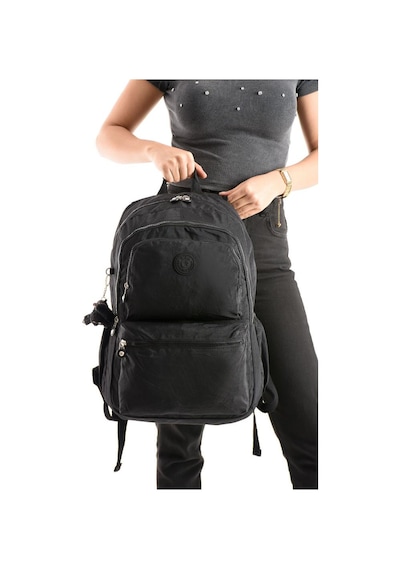 Baginn Unisex Kadın Sırt Çantası Gümlük Kullanıma Uygun Büyük Boy Seyahat Çantası 43 30 Cm Okul Çantası Siyah