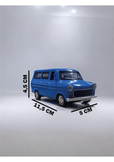 Nostaljik Metal Çek Bırak Ford Sesli Ve Işıklı Minibüs Mavi 1/36 Ölçek