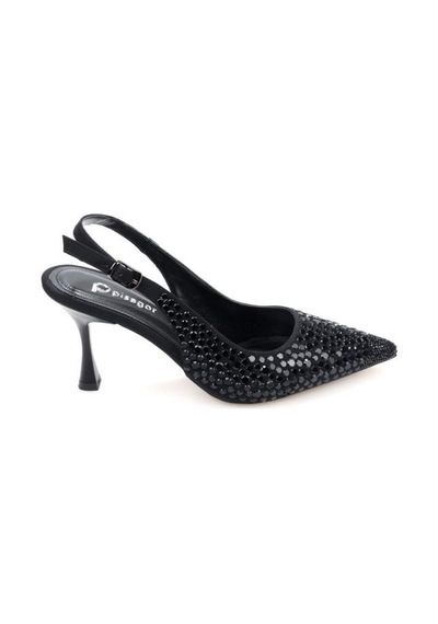 Pisagor Ps-32150 Kadın 7 Cm Arkası Açık Abiye Stiletto Ayakkabı siyah