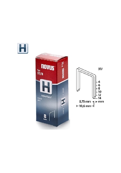 Novus H Tip 37/6mm Süper Sert Zımba Teli 2000 Li Paket