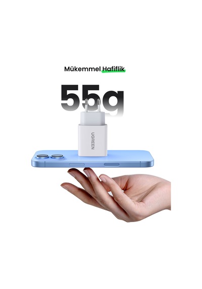 Ugreen 20w Hızlı Şarj Cihazı Qc Pd Hızlı Şarj Cihazı 1xusb-c, Beyaz, 60450