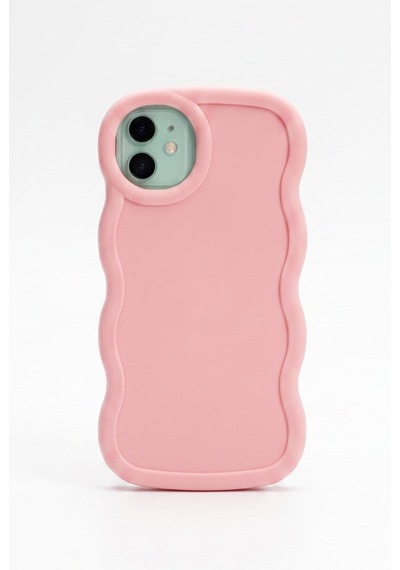 Apple iPhone 11 Pro Uyumlu Dalgalı Tasarım Kamera Korumalı Mat Silikon-54240 Pembe