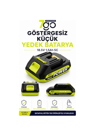 7go Göstergesiz Küçük Batarya 18.5v 1.5ah 5c Li-ıon Yedek Batarya 7go Ürünleri İle Uyumlu Hızl