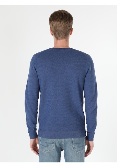 Colin's Regular Fit Bisiklet Yaka Normal Kesim Mavi Erkek Kazak CL1046786_Q1.V2_INN İndigo