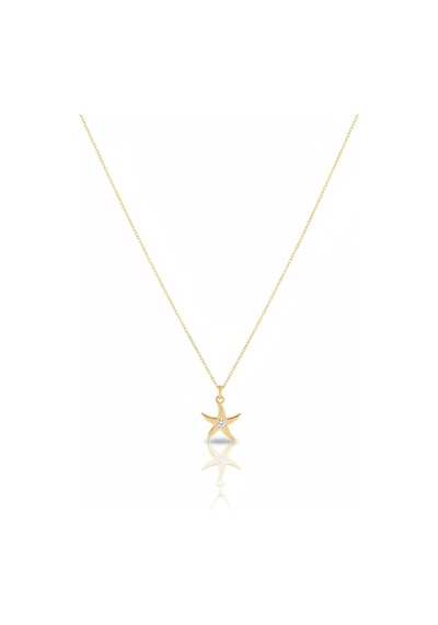 14 Ayar Altın Minimal Yıldız Kolye 713 Gold