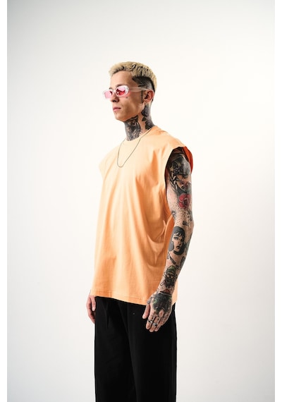 Respire Erkek Basic Tank Top Atlet Şeftali