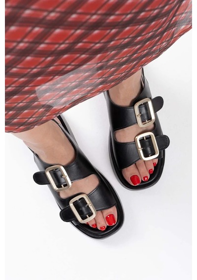 Trendella Siyah Cilt Kadın Sandalet Tr17my02a