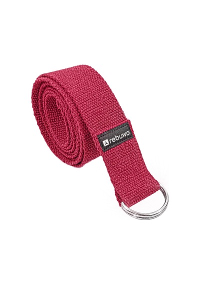 Rebuwo Doğal %100 Pamuk Yoga Kemeri 184 CM Kırmızı