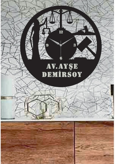 Kişiye Özel Adalet,Avukat,Hukuk Temalı Ahşap Duvar Saati Ahşap