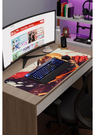 Fullmetal Alchemist Anime V2 - 90x40 Xxl Gaming Kauçuk Kaymaz Taban Mouse Pad Fare Altlığı