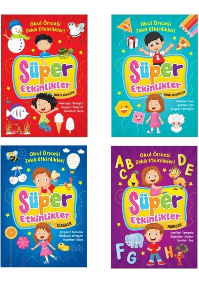 Okul Öncesi Süper Etkinlikler Seti 4 Kitap