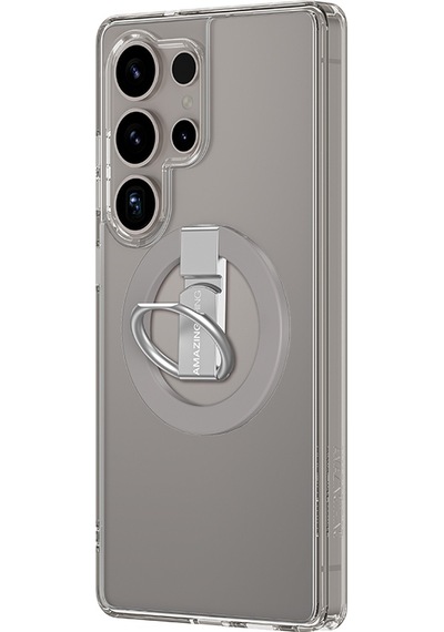 Galaxy Uyumlu S25 Ultra Kılıf Magsafe Uyumlu Yüzük Standlı Amazingthing Minimal Grip Serisi Kapak Gri
