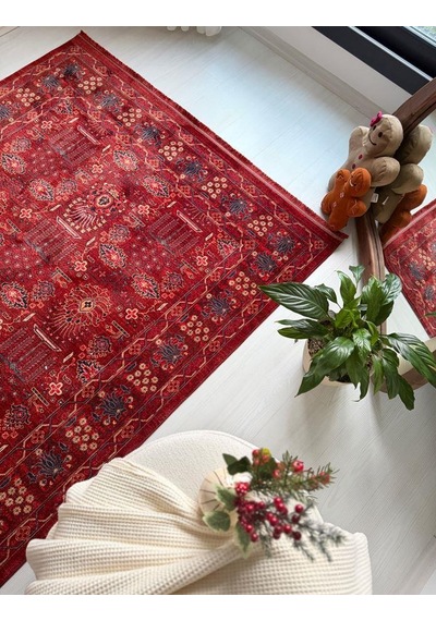Andromeda Halı Artline Serisi H0188c Salon Oturma Yatak Odası Halısı Kırmızı