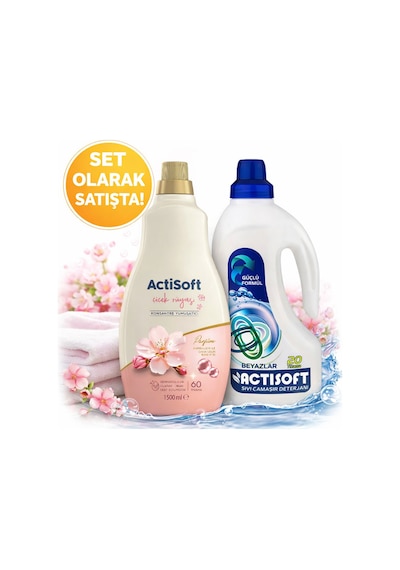 Sıvı Çamaşır Deterjanı Beyaz Ve Çiçek Rüyası Yumuşatıcı Set 1500 + 1500 Ml.