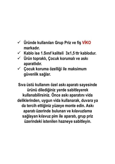 Ekonomik 3'lü Topraklı Çocuk Korumalı Grup Priz 15 Metre Düz Fiş 15 M
