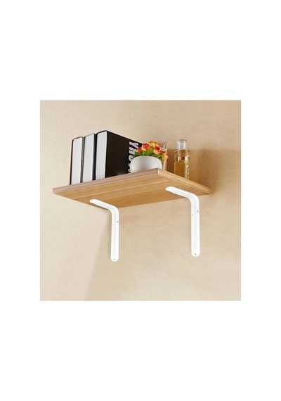 L Tipi Raf Tutucu - 10 X 15 Cm Beyaz 2 Adet Aahşap