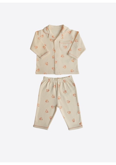 Kitikate Organik Kate 2'li Pijama Takımı Natural KREM