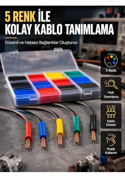 Mey İthalat 560 Parça Isı Makaron Seti Elektrik, Otomotiv Ve Elektronik İçin Profesyonel İzolasyon Kiti