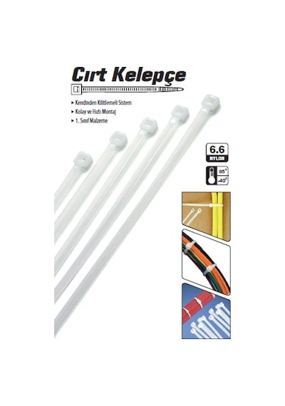 Kablo Bağı Cırt Kelepçe 3.6 X 250 Mm 100 Adet - N11.815