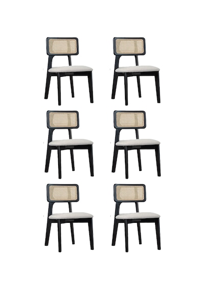 Kuzey Sandalye Ahşap Gürgen 6 Lı Set Cafe,restaurant,mutfak,salon,yemek Odası Sandalyesi Siyah