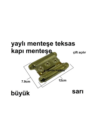 Yaylı Menteşe Büyük Boy Teksas Kapı Çift Açılır Menteşe Sarı Renk