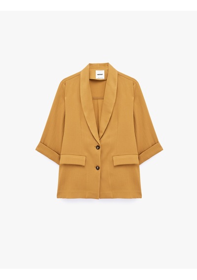 Koton Viskon Kumaş Kapaklı Cep Detaylı Katlamalı 3/4 Kol Blazer Ceket Tarçın 6sak50066pw