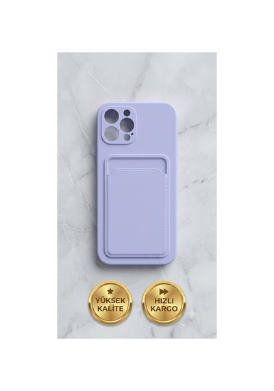 İphone 12 Uyumlu Kartlıklı Deripu Kaplama Silikon Bksft25-16ed8a