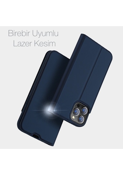 Dux Ducis Apple Uyumlu iPhone 13 Pro Max 6.7Inç Kilif Kapakli Flip Cover Kili 143958216 - Renk / Siyah