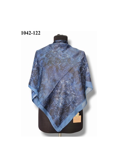 Velscarfs Soft Pamuk Parla Eşarp İndigo Mavi 1042-122 Çok Renkli