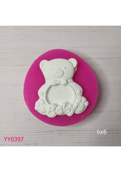 Yy0397 Baby Yazılı Ayıcık Çerçeve Silikon Kalıp
