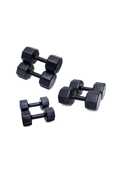 Besinistanbul Ps Spor 3 Çift Dambıl Set 5kg + 7kg + 9kg + Stand Siyah