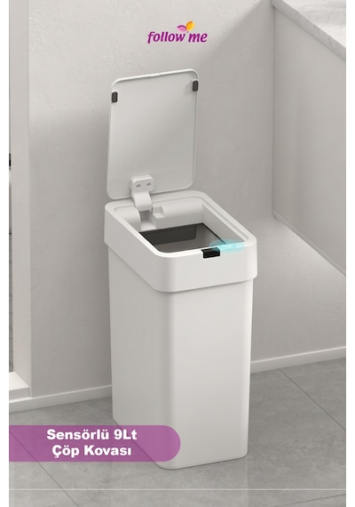 Slim Sensörlü Çöp Kovası 9 Litre